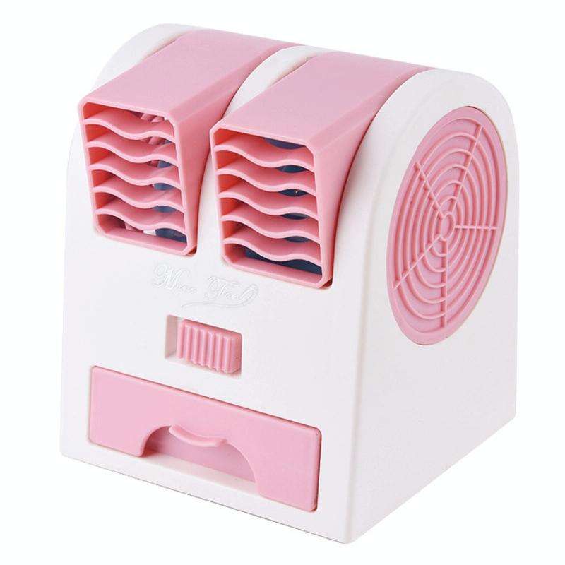 Mini Silent Dual-port Bladeless Cooling Fan(Pink)