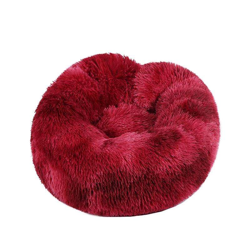 Plush Pet Bed Deep Sleep Pet Pad, Specification: 50cm(Wine Red)
