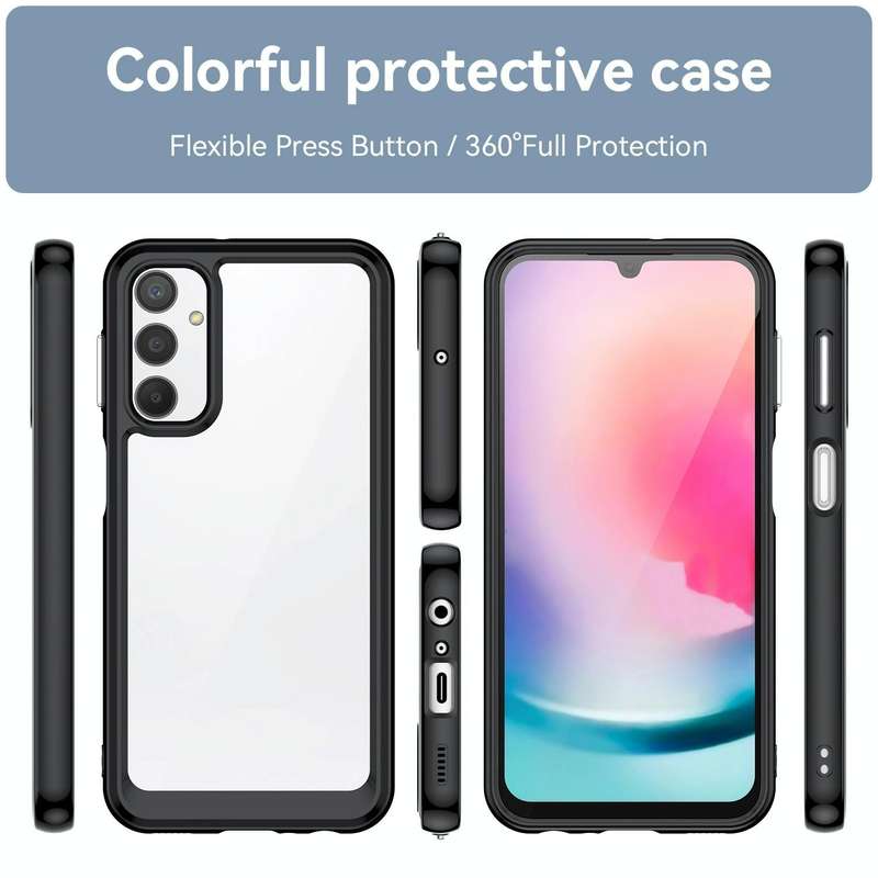 For Samsung Galaxy A24 4G Colorful Series Acrylic + TPU Phone Case(Black)
