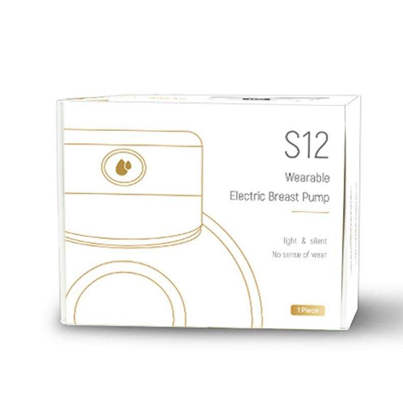 S12 LCD Screen Smart Large Capacity Portable Wearable Silent Electric Breast Pump, Color: Bilateral