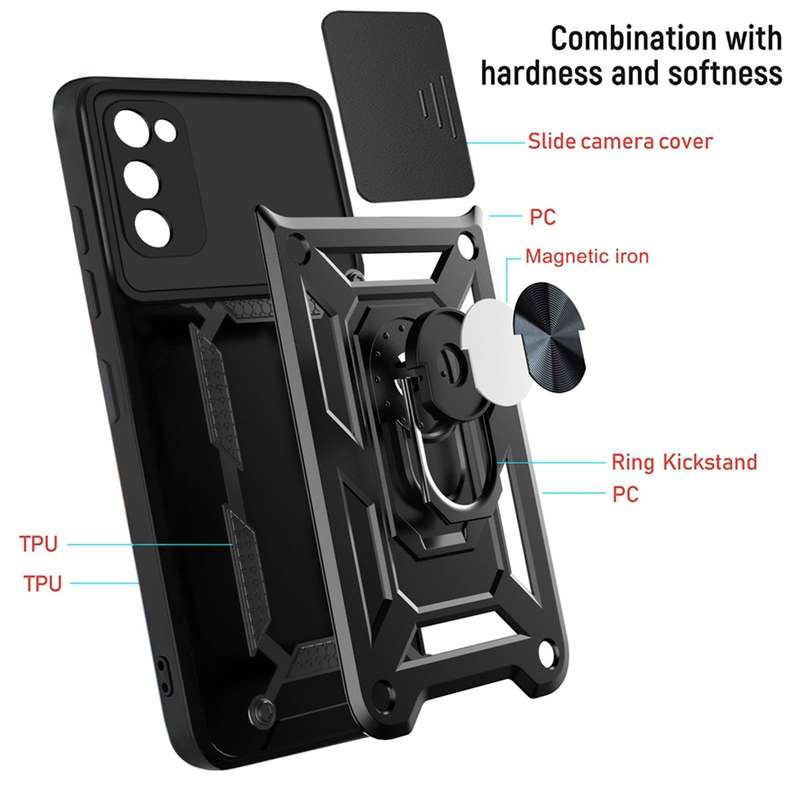 For Samsung Galaxy S20 FE 5G Sliding Camera Cover Design TPU+PC Protective Case(Black)