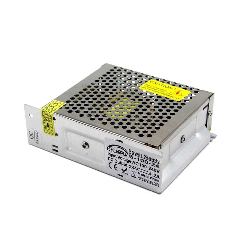 S-100-24 DC24V 4.2A 100W LED Regulated Switching Power Supply, Size: 129 x 99 x 40mm