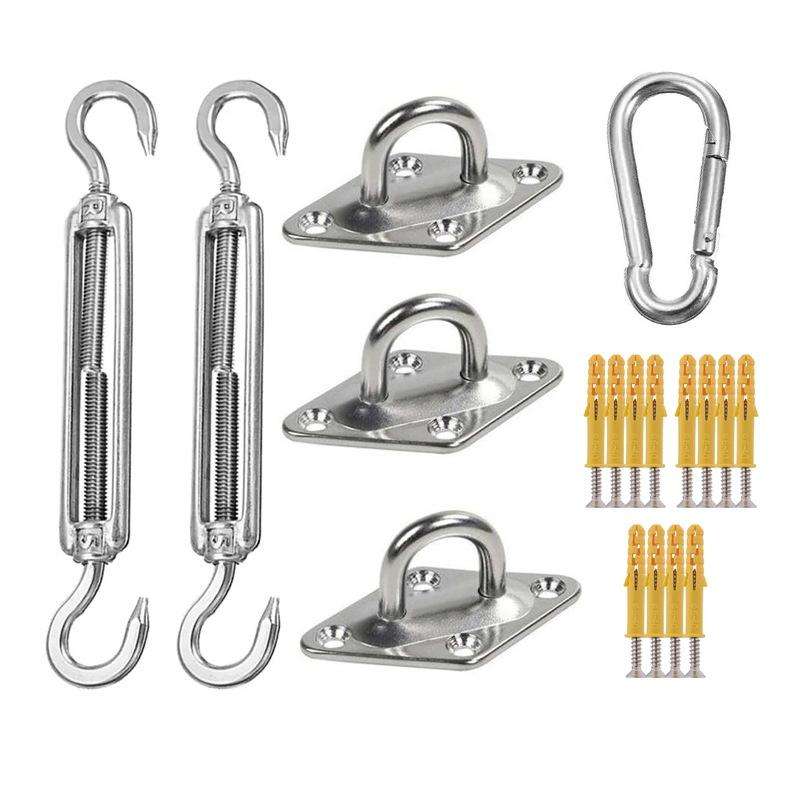 18 PCS / Set Shade Sail 304 Stainless Steel Accessories Outdoor Shade Flower Basket Screws Diamon...