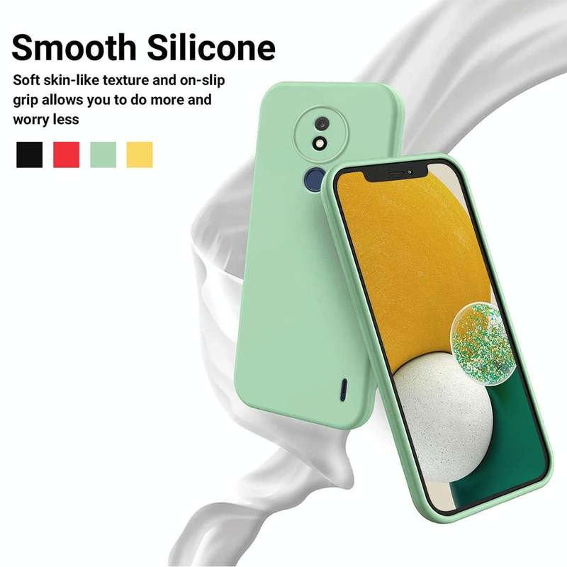 For Nokia C21 Pure Color Liquid Silicone Shockproof Phone Case(Green)