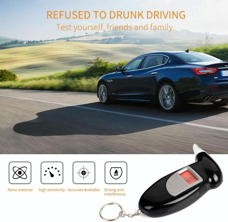 LCD Digital Alcohol Tester Breathalyzer(Black)