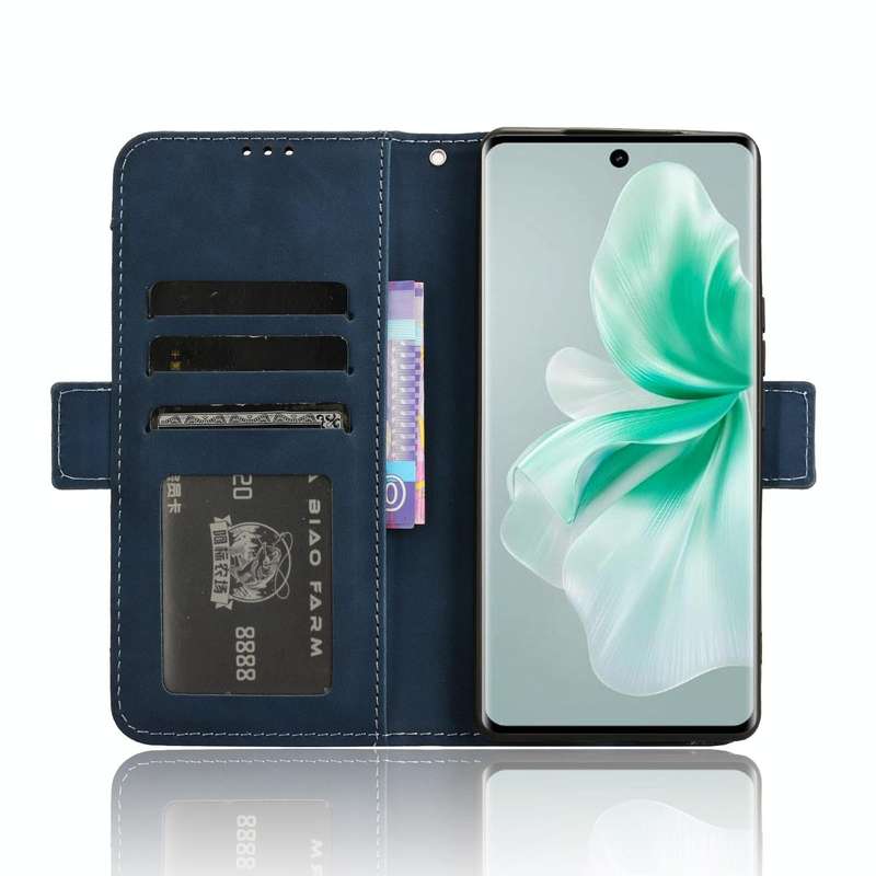 For vivo V30 5G / V30 Pro 5G Skin Feel Calf Texture Card Slots Leather Phone Case(Blue)
