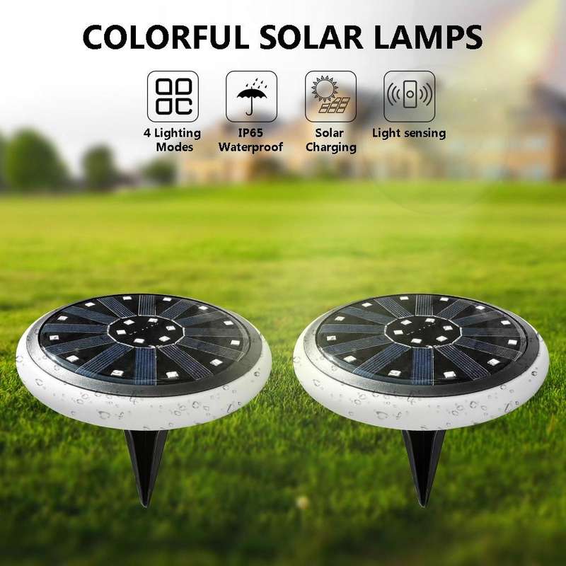 LED Solar Buried Lamp Stainless Steel Outdoor RGB Grass Garden Light