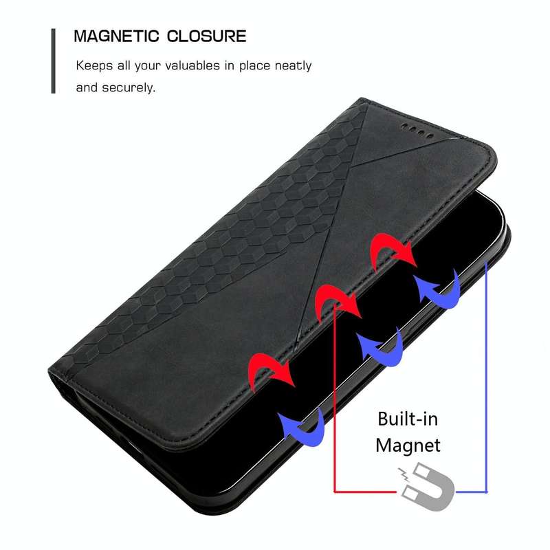 For Xiaomi 12T/12T Pro/Redmi K50 Ultra Diamond Splicing Skin Feel Magnetic Leather Phone Case(Black)