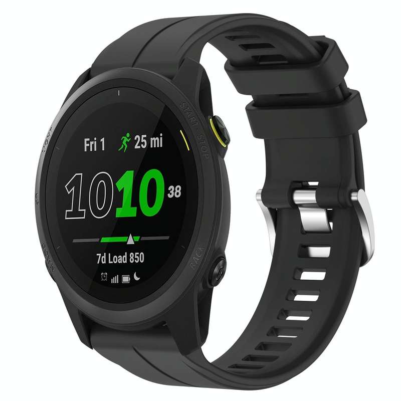 For Garmin Forerunner 745 22mm Silicone Sports Watch Band(Black)