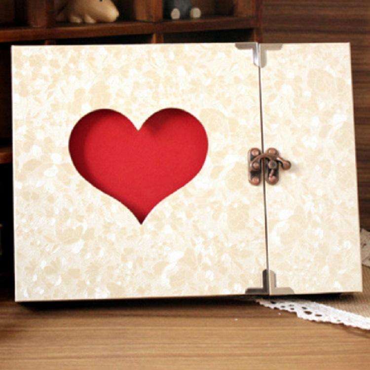 10 inch Hollow Ring Album Couple Models Creative Photo Album(Peony Flower)