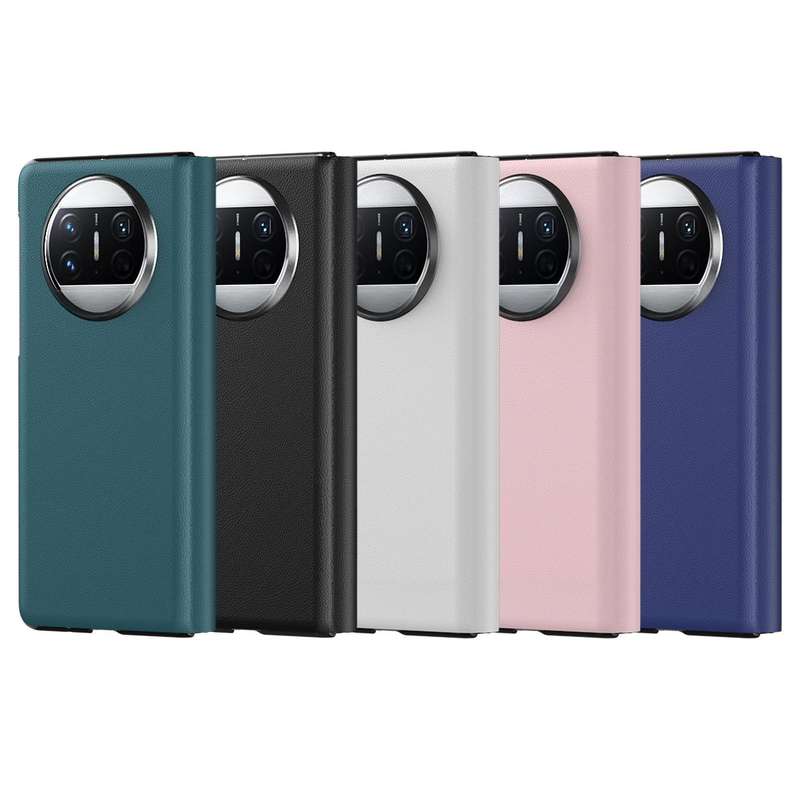 For Huawei Mate X3 Litchi Pattern Foldable Side Window View Protective Phone Case(Black)
