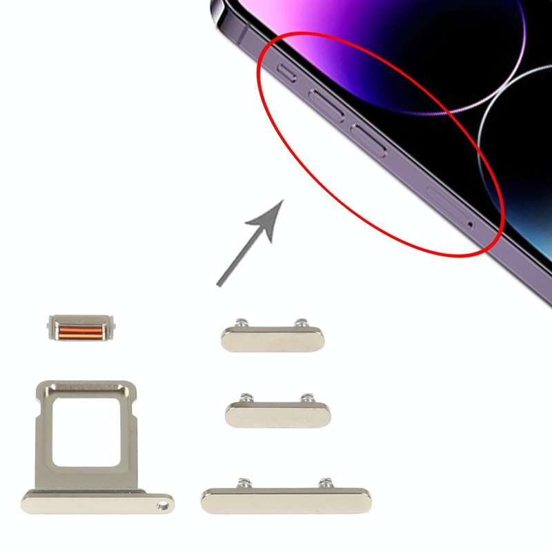 SIM Card Tray + Side Keys for iPhone 14 Pro Max(Gold)