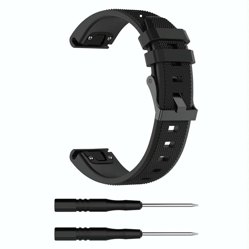 For Garmin Fenix5 (22mm) Silicone Watch Band(Black)