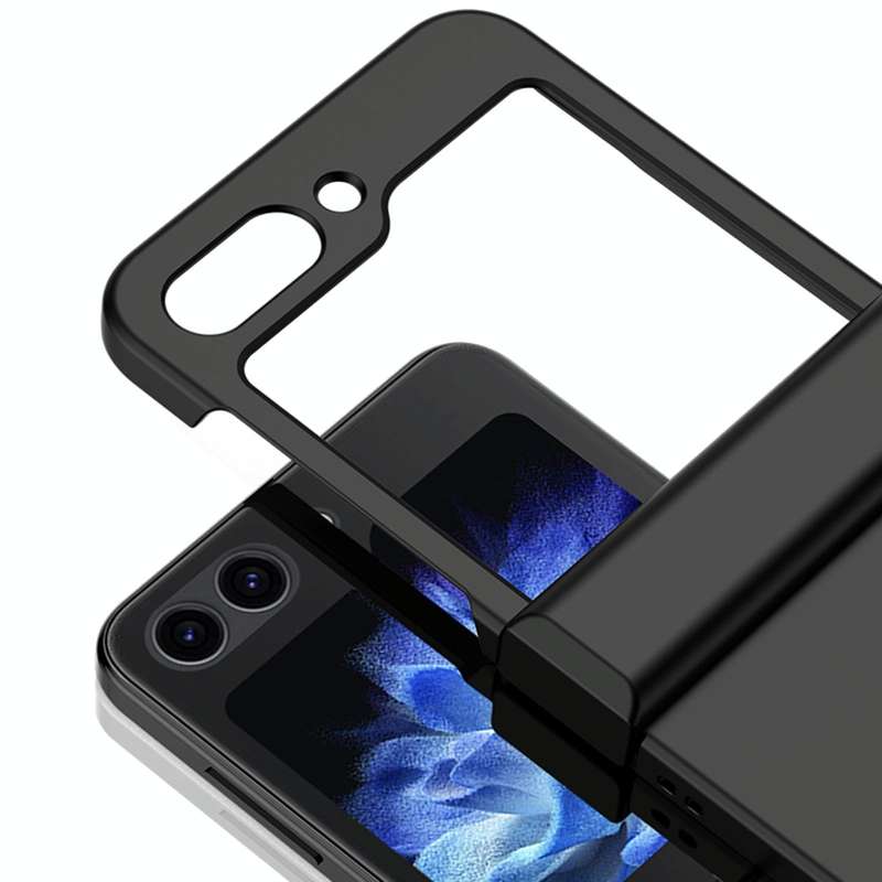 For Samsung Galaxy Z Flip5 Skin Feel PC Phone Case with Hinge(Black)