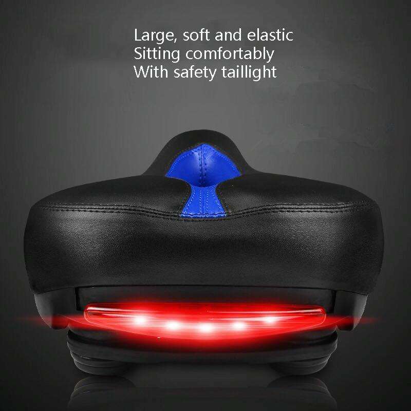 Bicycle Cushion With Lamp Bicycle Saddle Mountain Bike Saddle(Black)