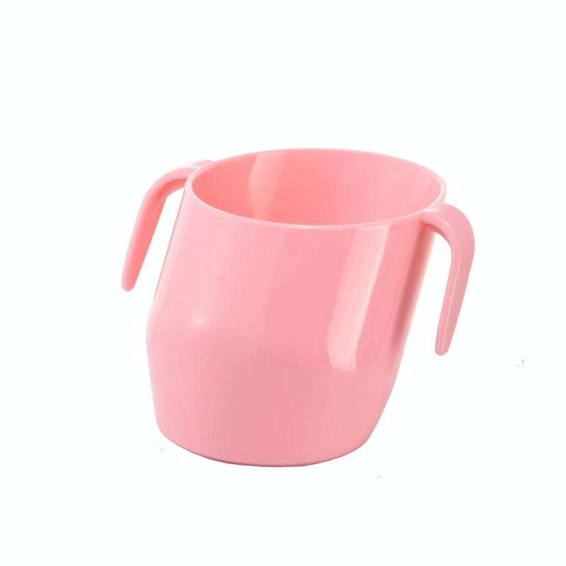 Baby Drinking Mouthwash Learning Cup Oblique Mouth Child Drinking Training Cup(Cherry Pink)
