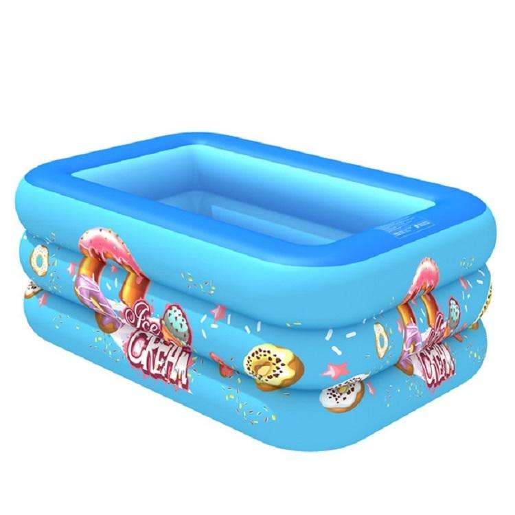 Household Indoor and Outdoor Ice Cream Pattern Children Square Inflatable Swimming Pool, Size:130...