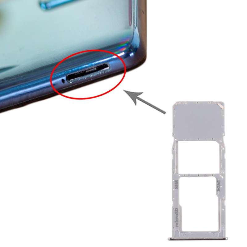 For Samsung Galaxy A71 / A715 SIM Card Tray + Micro SD Card Tray (Silver)