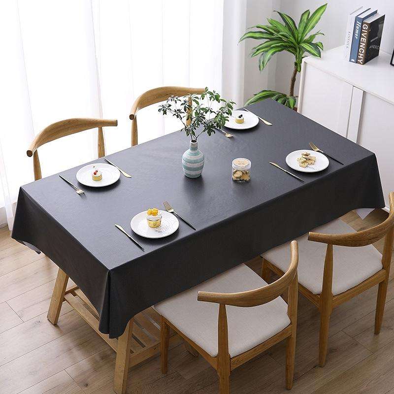 140x140cm Solid Color PVC Waterproof Oil-Proof And Scald-Proof Disposable Tablecloth(Black)