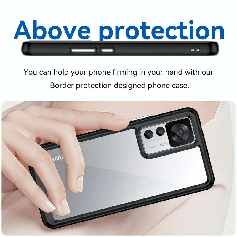 For Xiaomi Redmi K50 Ultra/Xiaomi 12T/Xiaomi 12T Pro Colorful Series Acrylic + TPU Phone Case(Black)