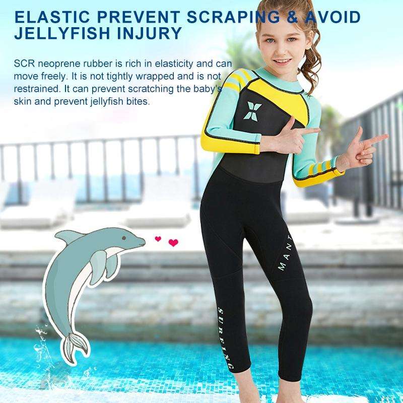 DIVE & SAIL WS-18818 Children Diving Suit One-piece Warm Snorkeling Surfing Anti-jellyfish Swimsu...