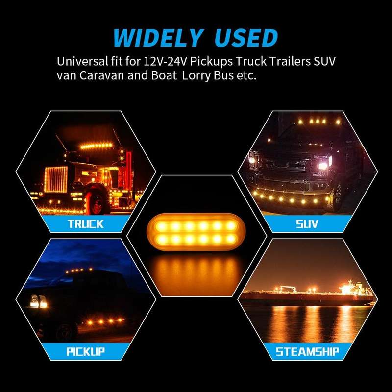 DC12V-24V / 36W Car Truck Emergency Strobe Flash Warning Light 12LEDs Ultra-thin Side Lights(Red ...