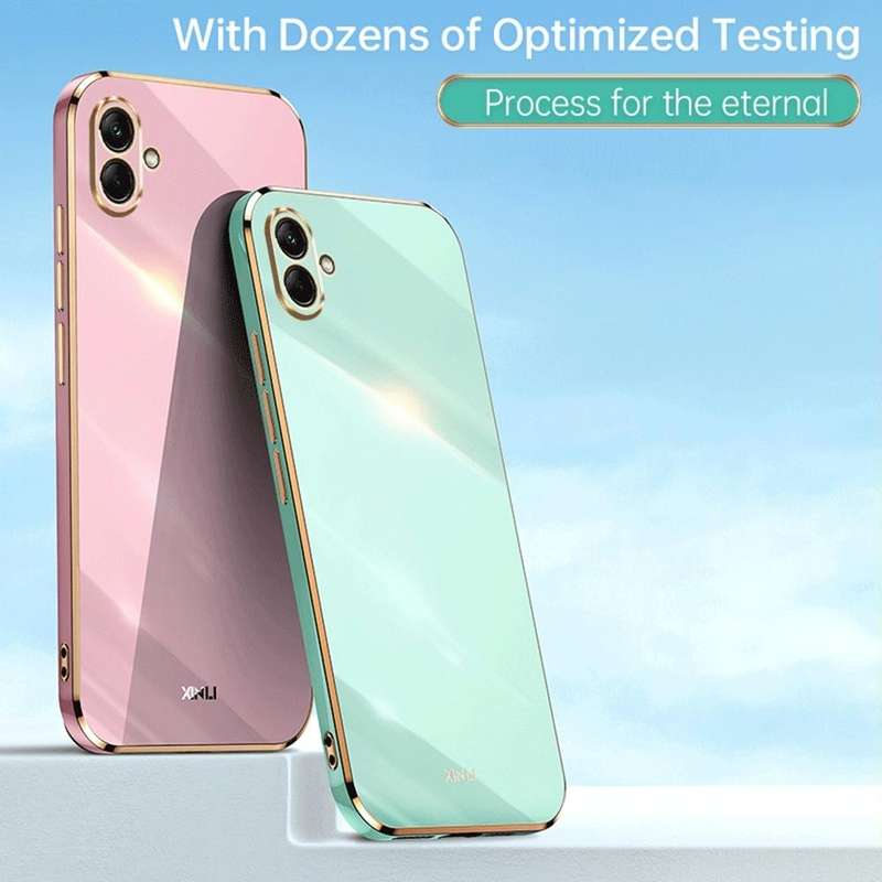 For Samsung Galaxy A04 4G XINLI Straight Edge 6D Electroplate TPU Phone Case(Pink)