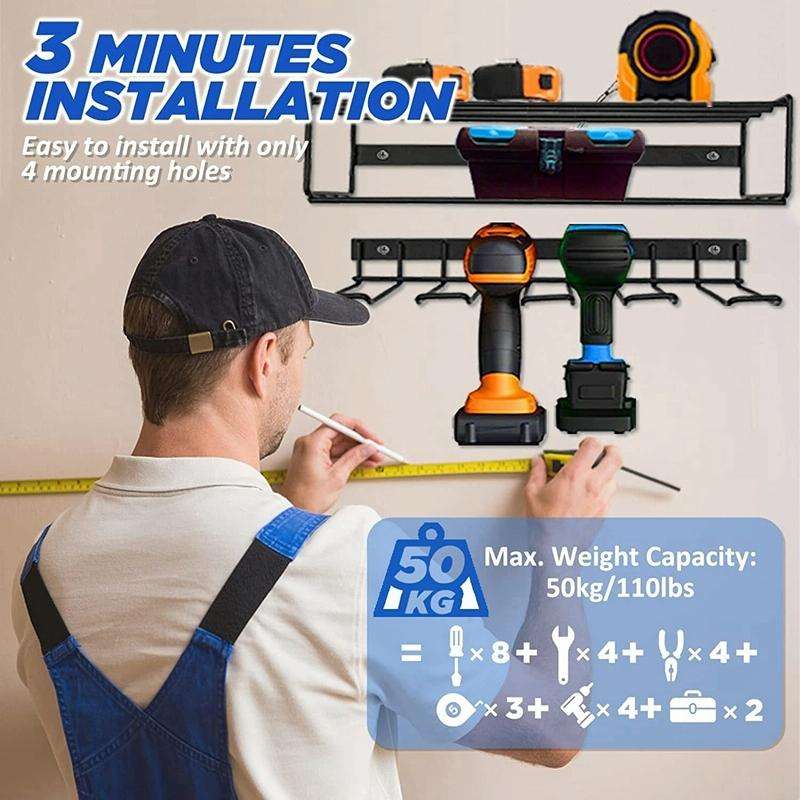 Wall Mounted Handheld Drill Tool Storage Rack, Specification: Complete set