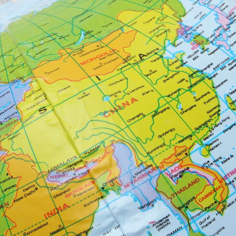 Inflatable Globe World Earth Ocean Map Ball Geography Learning Kids Educational Beach Ball , Size...