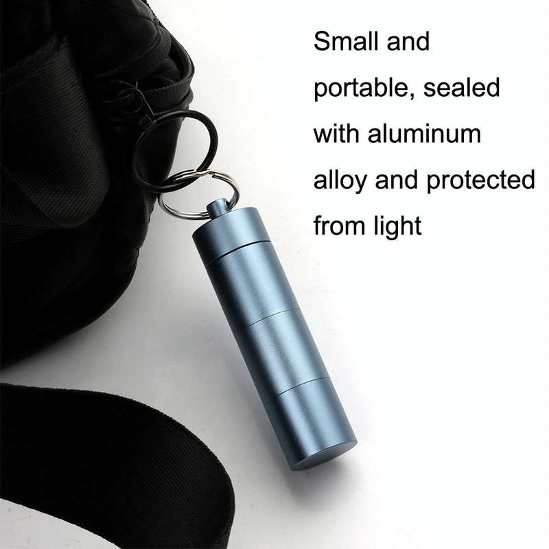 Outdoor First Aid Sealed Waterproof Pill Jar Aluminum Alloy Portable Emergency Pill Box(Black)