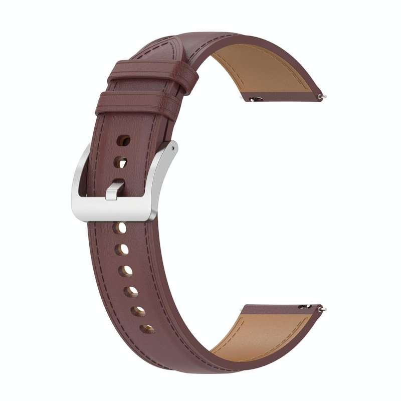 For Garmin Vivomove Sport Embossed Genuine Leather Watch Band(Dark Brown)