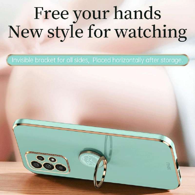 For Samsung Galaxy A33 5G XINLI Straight Edge 6D Electroplate TPU Phone Case with Ring Holder(Min...
