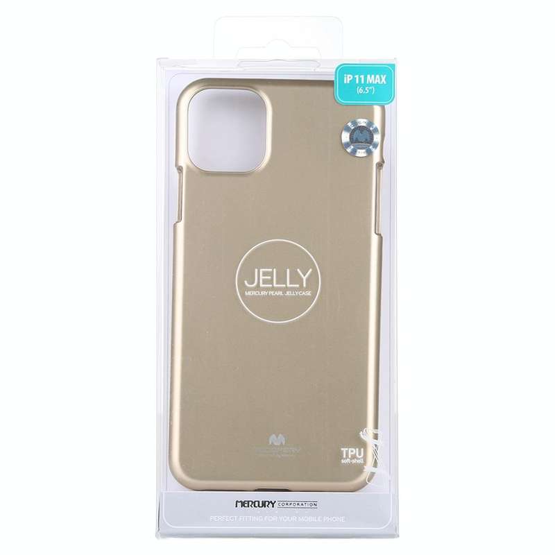GOOSPERY JELLY TPU Shockproof and Scratch Case for iPhone 11 Pro Max(Gold)