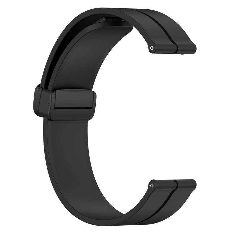 For Garmin Forerunner 55 20mm Solid Color Magnetic Clasp Silicone Watch Band(Black)
