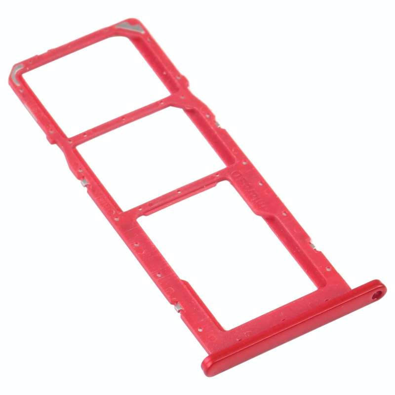 For Samsung Galaxy A02s SM-A025 SIM Card Tray + SIM Card Tray + Micro SD Card Tray (Red)
