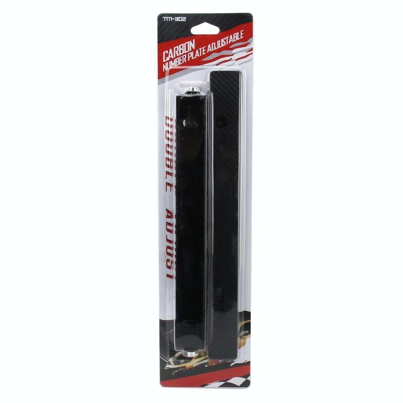Car License Double Adjust Carbon Number Plate Adjustable Carbon Lead Plate Frame Holder Universal...