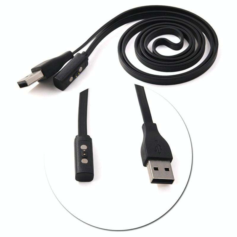 For Pebble Time Round Watch Charging Cable & Three Generations(Black)