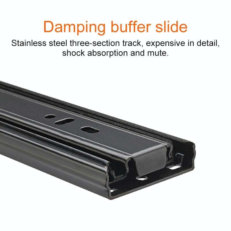 16 inches 3-section Mute Stainless Steel Sliding Drawer Slides Ball Slide Rail Length: 40cm