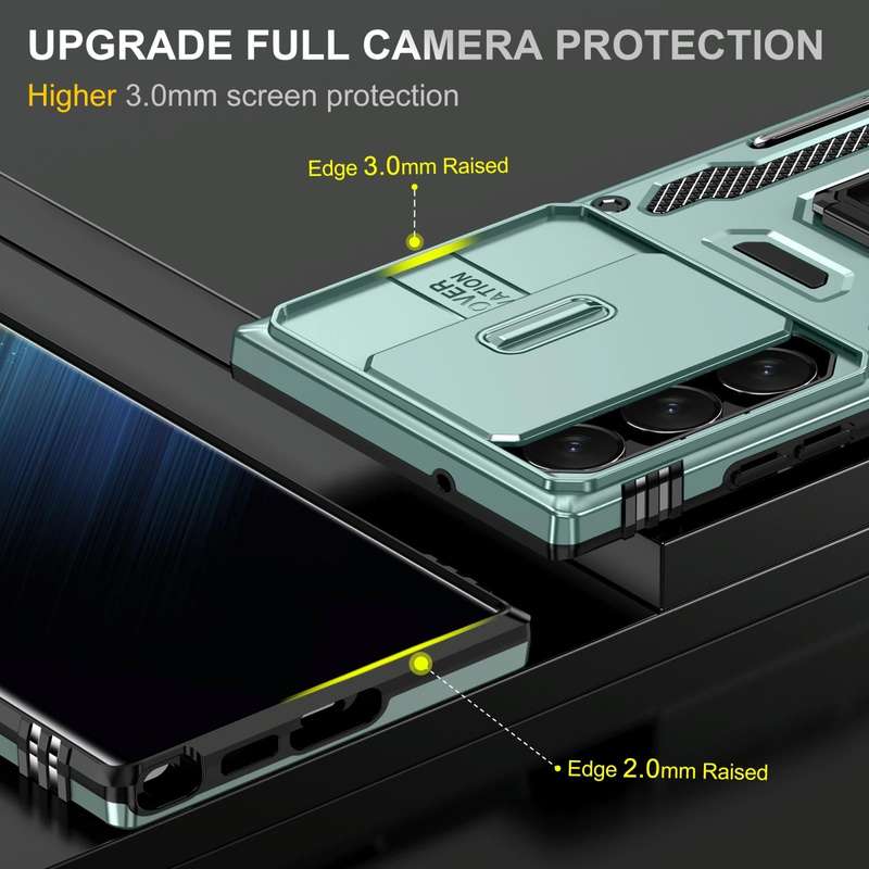 For Samsung Galaxy S24 Ultra 5G Armor PC + TPU Camera Shield Phone Case(Alpine Green)