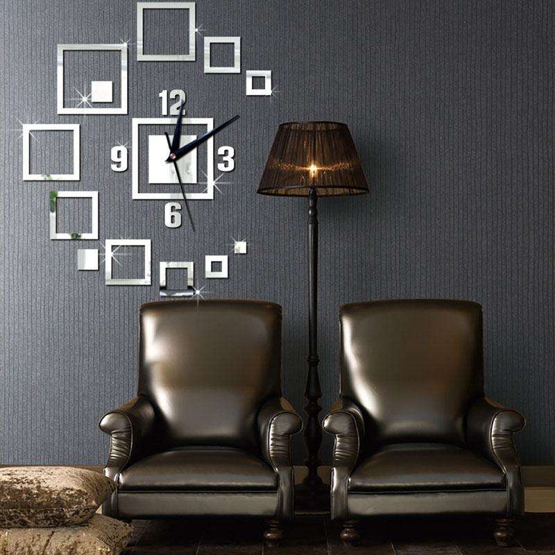Wall Clocks Mirror 3D Stereo Acrylic Living Room Bedroom Decoration Wall Clock Fashion DIY Creati...