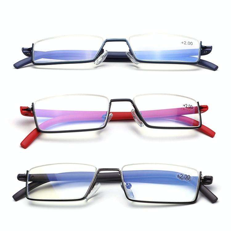 Lightweight Anti-blue Light Presbyopic Glasses Senior Clear Glasses With Case, Degree: 1.00(Blue)