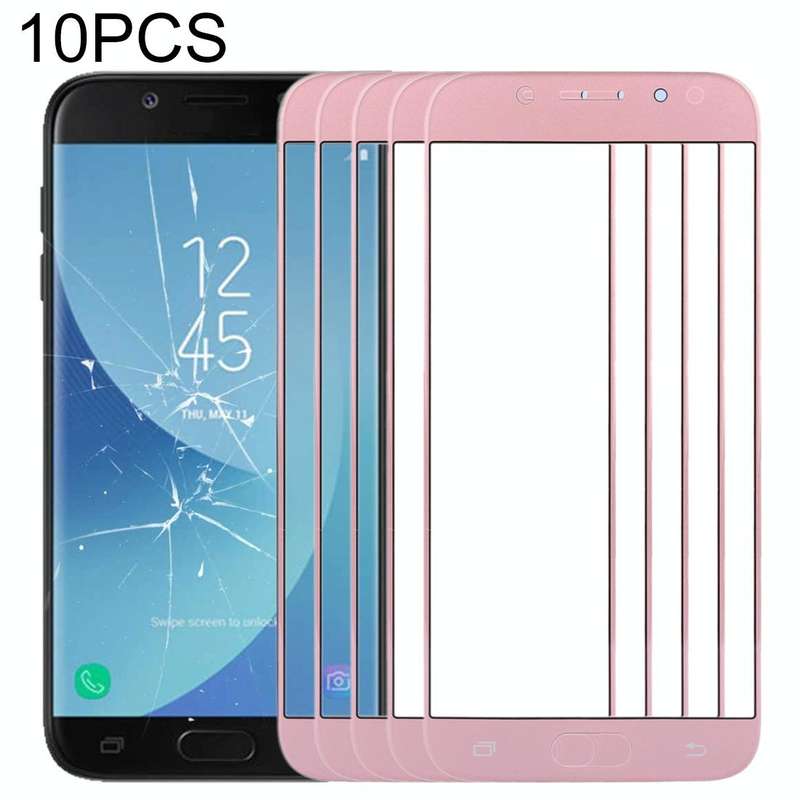 For Samsung Galaxy J5 (2017) / J530 10pcs Front Screen Outer Glass Lens (Rose Gold)