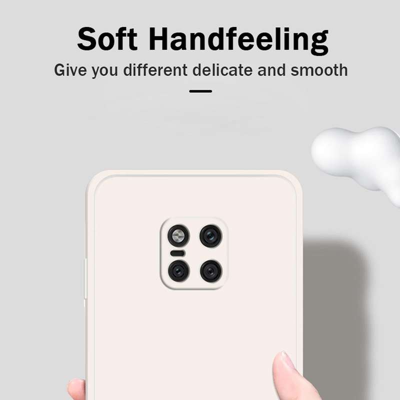 For Huawei Mate 20 Pro Solid Color Imitation Liquid Silicone Straight Edge Dropproof Full Coverag...