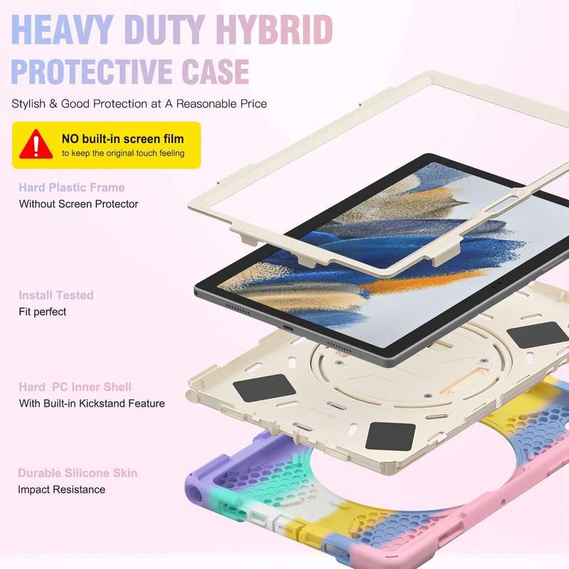 For Samsung Galaxy Tab A8 10.5 2021 Silicone + PC Tablet Case(Colorful Pink)