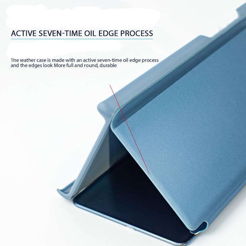 For Galaxy A30s / A50s Plating Mirror Left and Right Flip Cover with Bracket Holster(Blue)