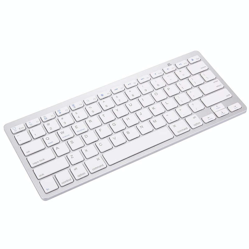 BK-3001 Bluetooth Wireless 78 Keys Ultrathin Keyboard for Windows / iPad / iPhone(Silver)