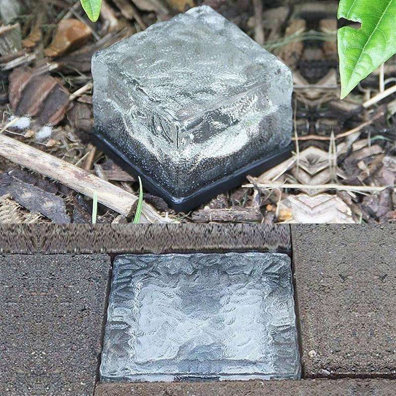 Solar Powered Square Tempered Glass Outdoor LED Buried Light Garden Decoration Lamp IP55 Waterpro...