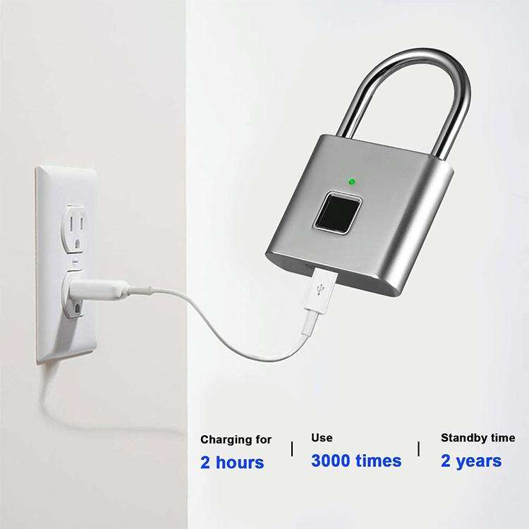 Stainless Steel Automatic Intelligent Fingerprint Padlock Electronic Lock, 10 Fingerprint Edition...