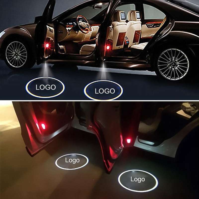 2 PCS Car 3D Door Logo Light Brand Shadow Lights Courtesy Lamp for Mercedes-Benz CLA C118 W118 20...
