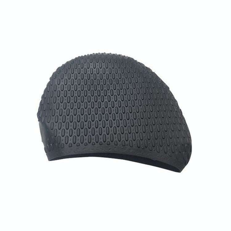 Particles Thickening High Elasticity Non-slip Silicone Swimming Cap(Black)